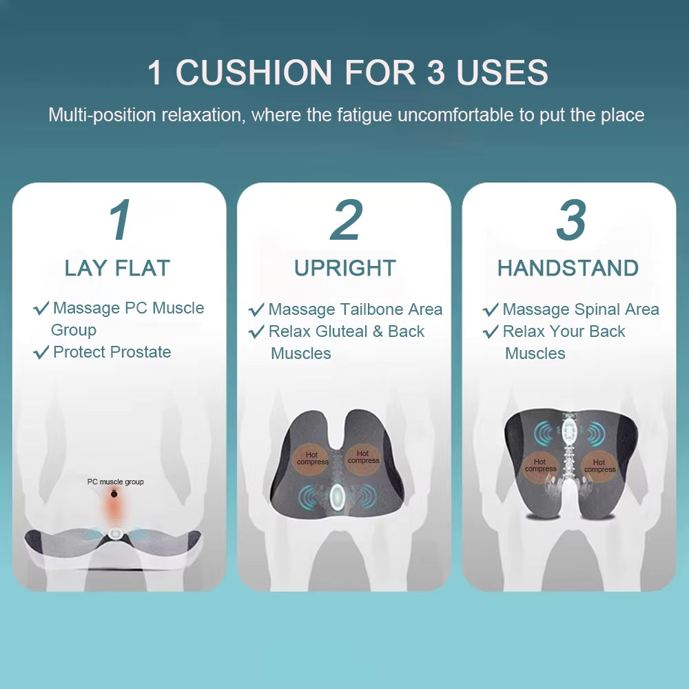 Electric Vibration Massage Cushion – Hip & Lower Back Relief